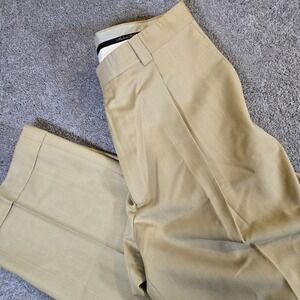 Zignone Light‎ Khaki Mens Italian Dress Pants Size 36 Pleated 100% New Wool